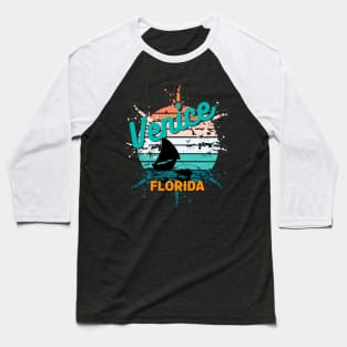 Venice Beach  Florida Retro Exploding Sunset Baseball T-Shirt